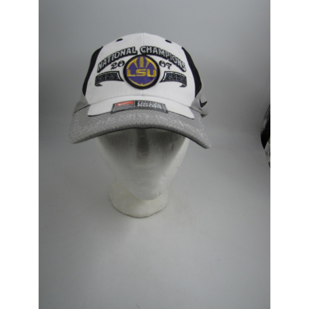 LSU Tigers Hat Cap Strap Back Mens One Size Gray NCAA Football Nike BCS 2007